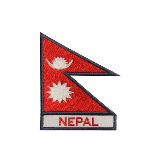 Nepal National Flag Embroidered Iron on Sew on Patch Badge For Clothes 6 X 9 CM etc.