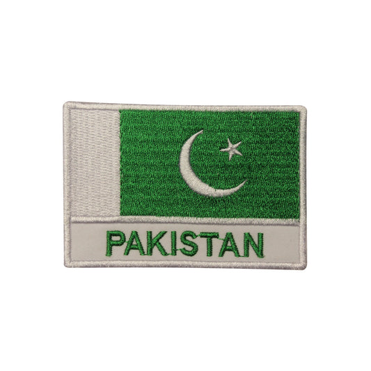 Pakistan National Flag Embroidered Iron on Sew on Patch Badge For Clothes etc.