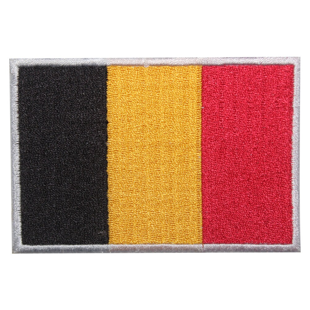 Belgium National Flag Embroidered Iron on Sew on Patch Badge For Clothes etc. 9 x 6 cm