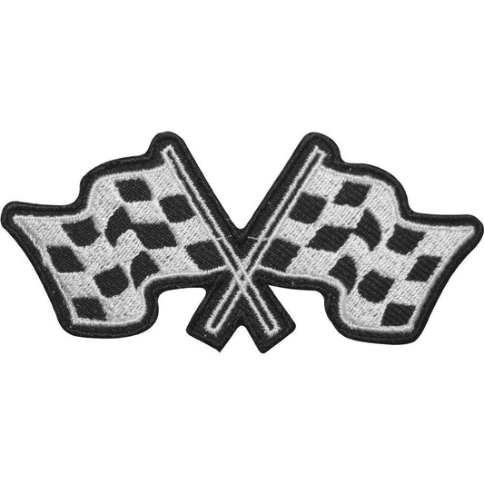 Racing Flags Embroidered Iron on Sew on Patch Badge For Clothes etc. 9x4 cm