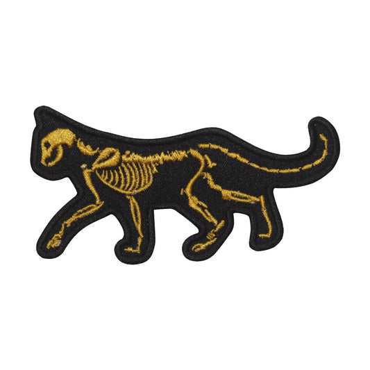 Halloween Cat Skeleton Embroidered Iron on Sew on Patch Badge For Clothes etc.10x5cm