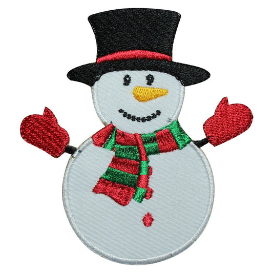 Snowman Embroidered Iron on Sew on Patch Badge For Clothes etc. 8 x 7.5 cm