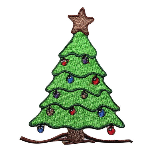 Christmas Tree Embroidered Iron on Sew on Patch Badge For Clothes 8.5 x 7 cm etc.