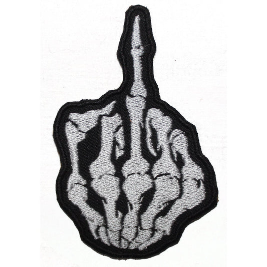 Middle Finger Patch Embroidered Iron on Sew on Patch Badge For Clothes etc. 8.5x5.5cm