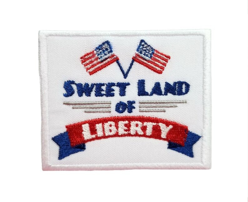 USA Quotes, 4th july, USA Independence patch, Land of Free, God Bless America Embroidered Iron on Sew on Patch Badge For Clothes etc.