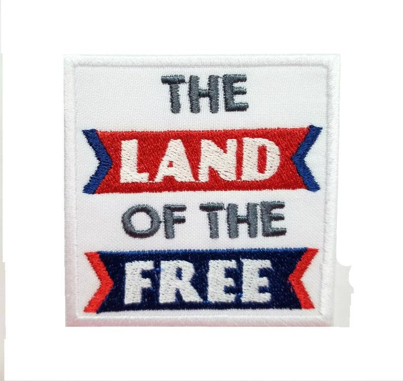 USA Quotes, 4th july, USA Independence patch, Land of Free, God Bless America Embroidered Iron on Sew on Patch Badge For Clothes etc.