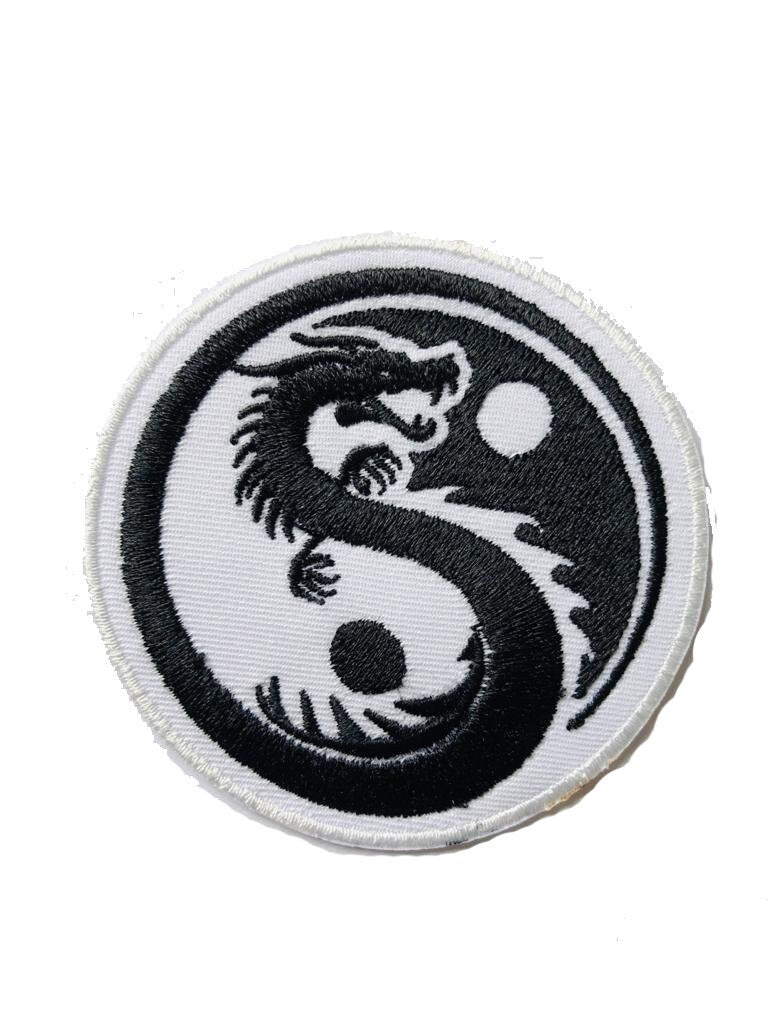 Yin Yang Dragon Movie Patch Embroidered Iron on Sew on Patch Badge For Clothes etc. 7cm