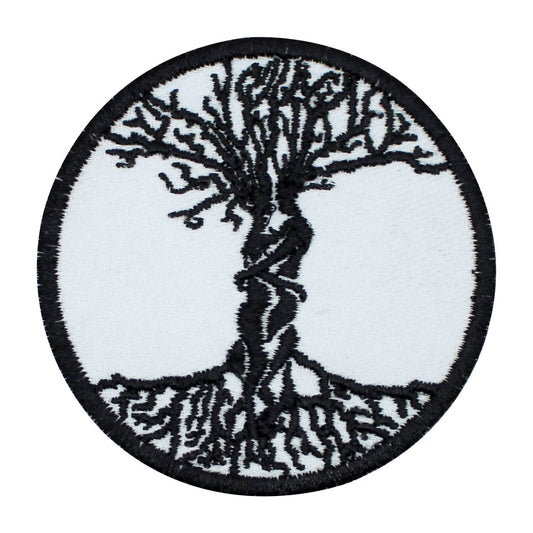 Viking Tree of Love , life tree white superhero Embroidered Iron on Sew on Patch Badge For Clothes etc. 7cm