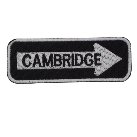 Cambridge Road Sign Biker Embroidered Iron on Sew on Patch Badge For Clothes etc. 7.5x3cm