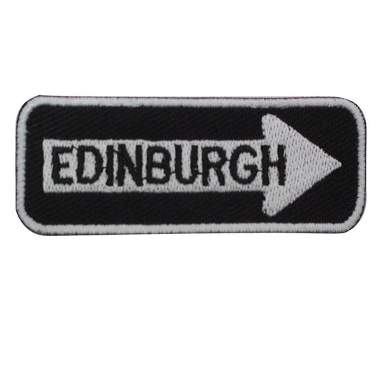 Edinburgh Road Sign Biker Embroidered Iron on Sew on Patch Badge For Clothes etc. 7.5x3cm