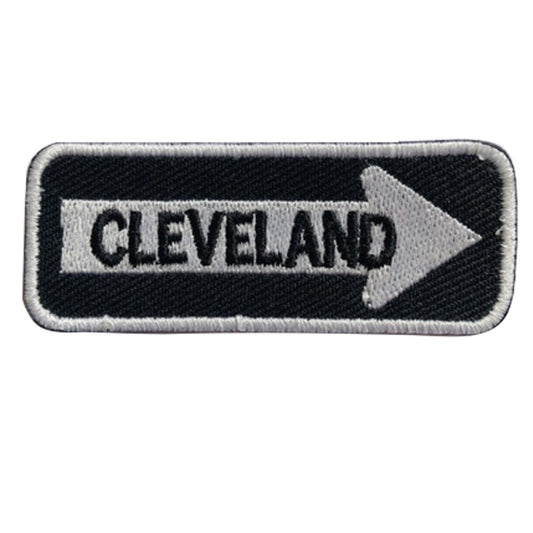 Cleveland Road Sign Biker Embroidered Iron on Sew on Patch Badge For Clothes etc. 7.5x3cm