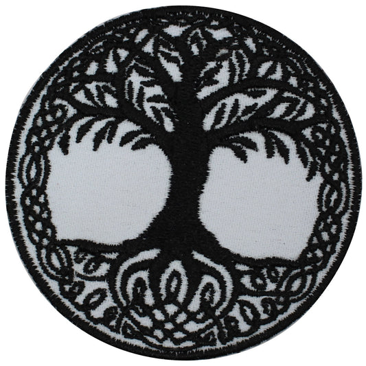 Viking Tree of life Yggdrasil white superhero Embroidered Iron on Sew on Patch Badge For Clothes etc. 7cm