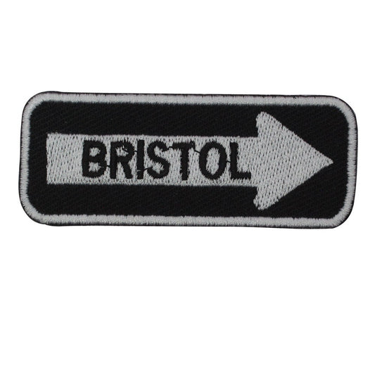 Bristol Road Sign Biker Embroidered Iron on Sew on Patch Badge For Clothes etc. 7.5x3cm