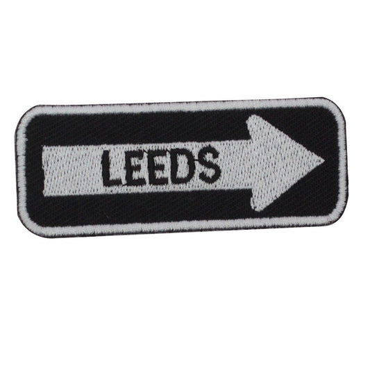 Leeds Road Sign Biker Embroidered Iron on Sew on Patch Badge For Clothes etc. 7.5x3cm
