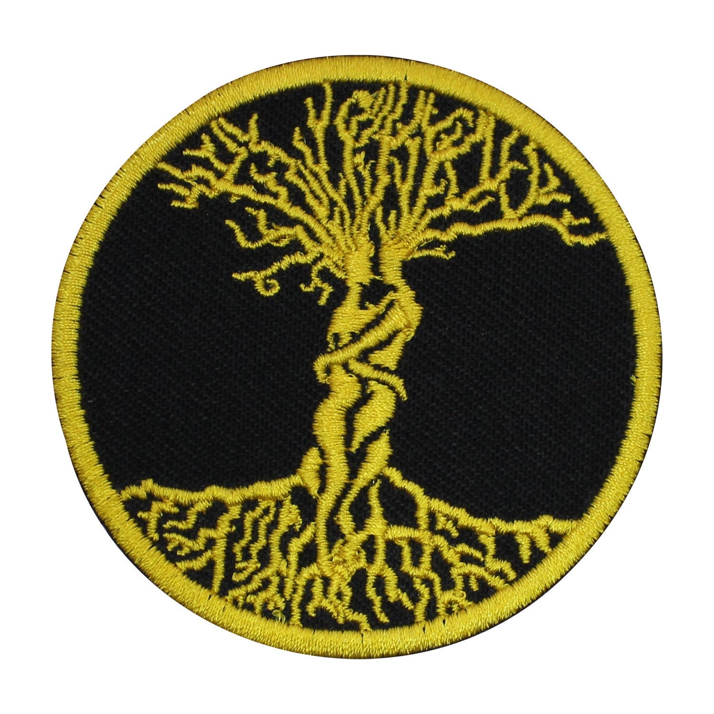 Viking Tree of Love , life tree Yellow superhero Embroidered Iron on Sew on Patch Badge For Clothes etc. 7cm