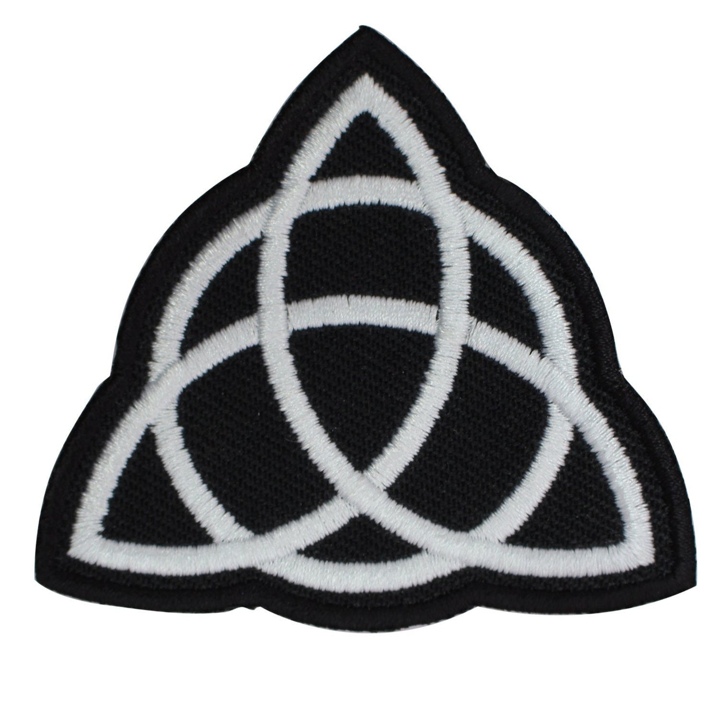 triquetra Trinity Knot black superhero Embroidered Iron on Sew on Patch Badge For Clothes etc. 6.5 x 7cm