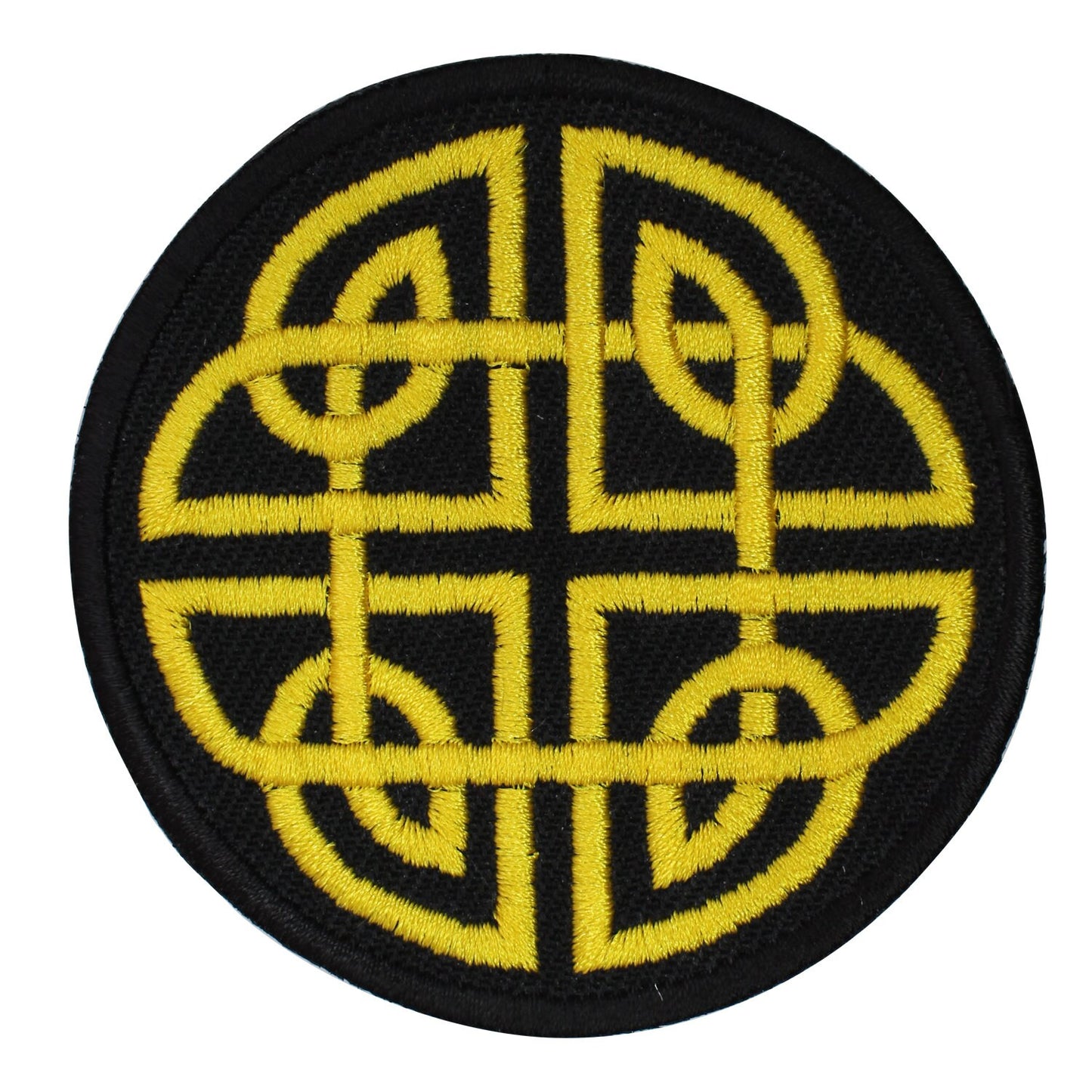 Viking Celtic Weave Knot Yellow superhero Embroidered Iron on Sew on Patch Badge For Clothes etc. 7cm