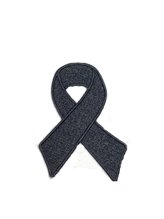 Cancer Awareness patch, Melanoma cancer awareness ribbon patch, disease awareness patch Embroidered Iron on Sew on Patch Badge For Clothes etc. 9x6cm