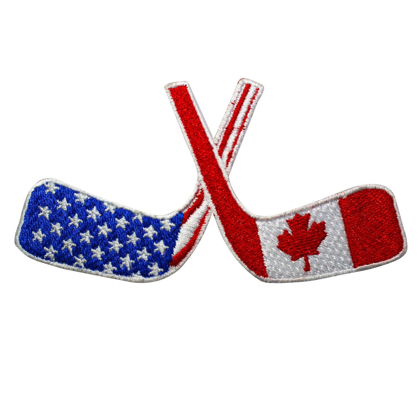 Hockey patch, Hockey sticks patch, Hockey stick USA & Canada Patch Embroidered Iron on Sew on Patch Badge For Clothes etc. 10x5cm