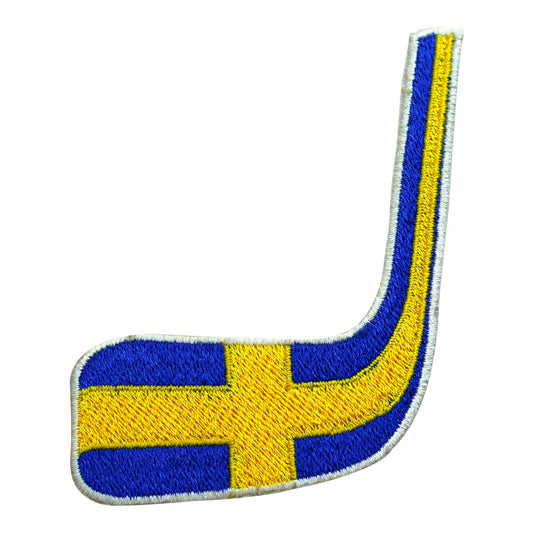 Hockey patch, Hockey sticks patch, Sweden FLAG Patch Embroidered Iron on Sew on Patch Badge For Clothes etc. 9X6.5cm