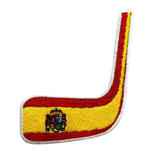 Hockey patch, Hockey sticks patch, Spain FLAG Patch Embroidered Iron on Sew on Patch Badge For Clothes etc. 9X6.5cm