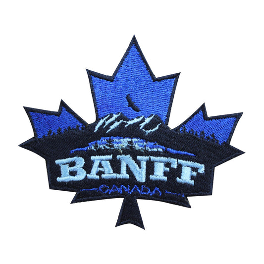 Canada Flag, maple leaf patch, Banff patch, Tourist patch, Embroidered Iron on Sew on Patch Badge For Clothes 8.5x7 CM etc.