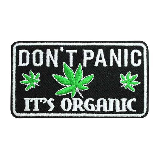 Don't Panic it's organic patch, funky Patch, Cool Patch Embroidered Iron on Sew on Patch Badge For Clothes etc. 9.5x5.5cm