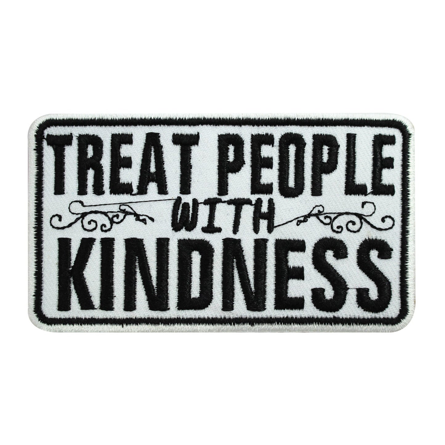 Treat people with Kindness patch, funky Patch, Cool Patch Embroidered Iron on Sew on Patch Badge For Clothes etc. 10x5.5cm