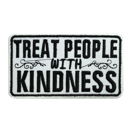 Treat people with Kindness patch, funky Patch, Cool Patch Embroidered Iron on Sew on Patch Badge For Clothes etc. 10x5.5cm