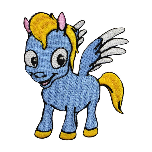 Unicorn Blue Patch, horse patch, kids rhymes patch 6.5x8 cm