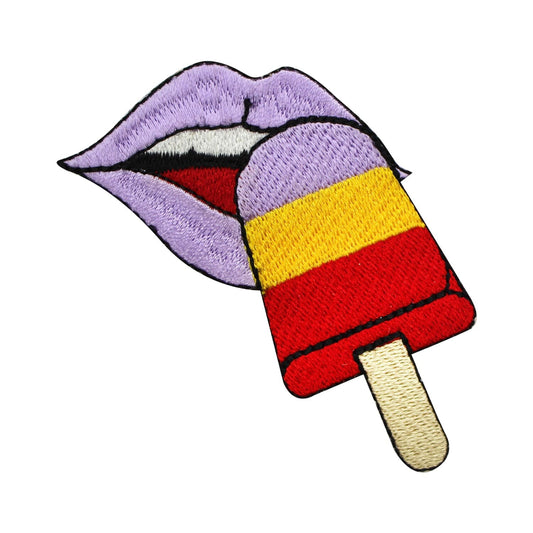 Ice Cream Lips Patch, lips patch, seducing lips Patch, Cool Patch Embroidered Iron on Sew on Patch Badge For Clothes etc. 7x6cm