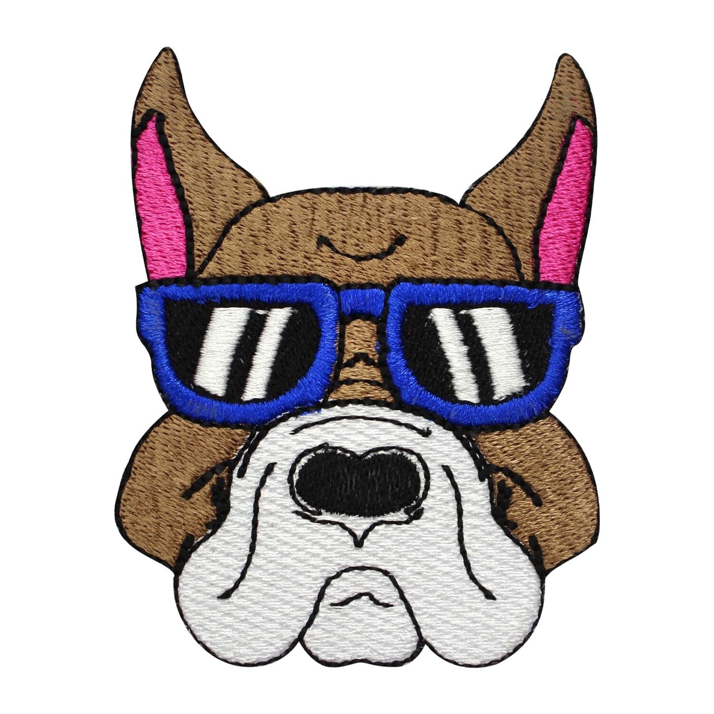 Cool Dog Cute with glasses patch dog patch, kids rhymes patch 8.5x6.5cm
