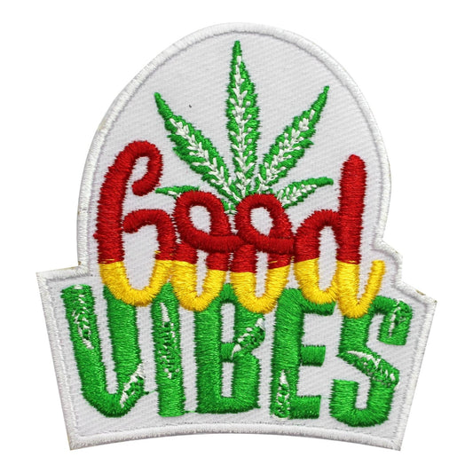 Good Vibes PATCH, Humorous patch, quote patch Embroidered Iron on Sew on Patch Badge For Clothes etc. 7x8cm