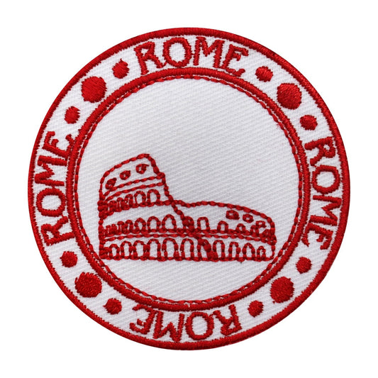 Traveler Stamp Patch, Rome Patch, travel Patch, Cool Patch Embroidered Iron on Sew on Patch Badge For Clothes etc. 7cm