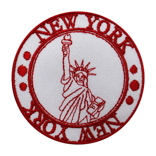 Traveler Stamp Patch, New York Patch, travel Patch, Cool Patch Embroidered Iron on Sew on Patch Badge For Clothes etc. 7cm