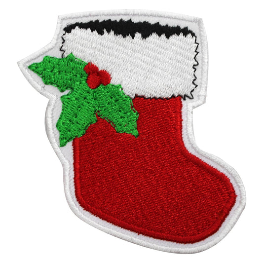 Stocking Patch, Christmas patch, holidays patch, Embroidered Iron on Sew on Patch Badge For Clothes etc. 7.5x6cm
