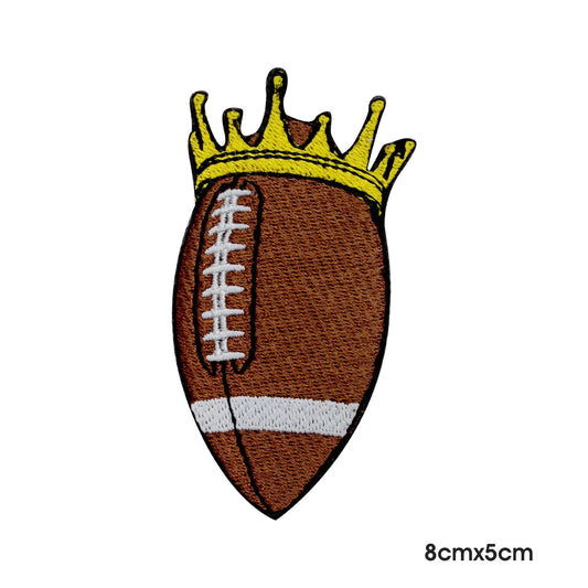 Football Crown Patch, Football patch, Cool Patch Embroidered Iron on Sew on Patch Badge For Clothes etc. 8x5cm