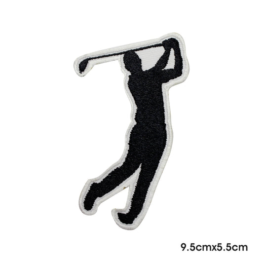 Golf player patch, golf silhouette patch, Golf patch Embroidered Iron on Sew on Patch Badge For Clothes etc.