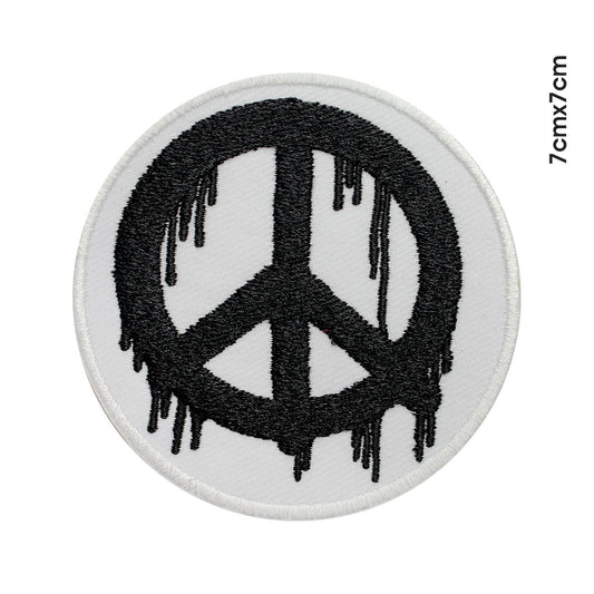 Peace Sign Patch Embroidered Iron on Sew on Patch Badge For Clothes etc. 7cm