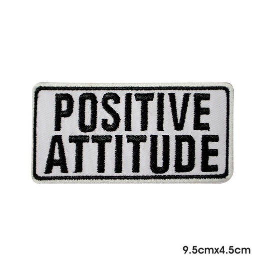 Positive Attitude patch, quotes patch, humorous patch, Embroidered Iron on Sew on Patch Badge For Clothes etc.