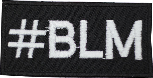Black Lives Matter #BLM simple text Embroidered Iron on Sew on Patch Badge For Clothes etc. 7X3.5 CM