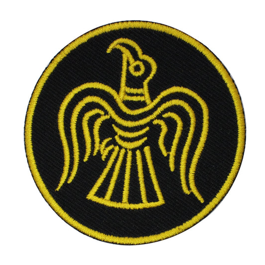 Viking hawk Odin ravens Yellow superhero Embroidered Iron on Sew on Patch Badge For Clothes etc. 7cm