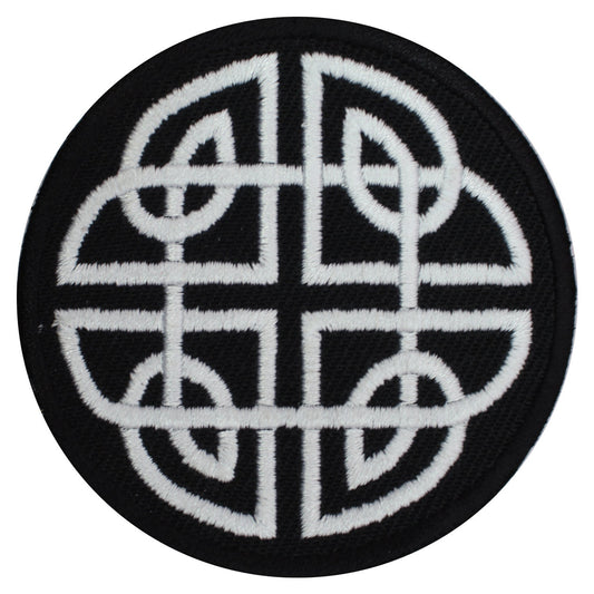 Viking Celtic Weave Knot Black superhero Embroidered Iron on Sew on Patch Badge For Clothes etc. 7cm