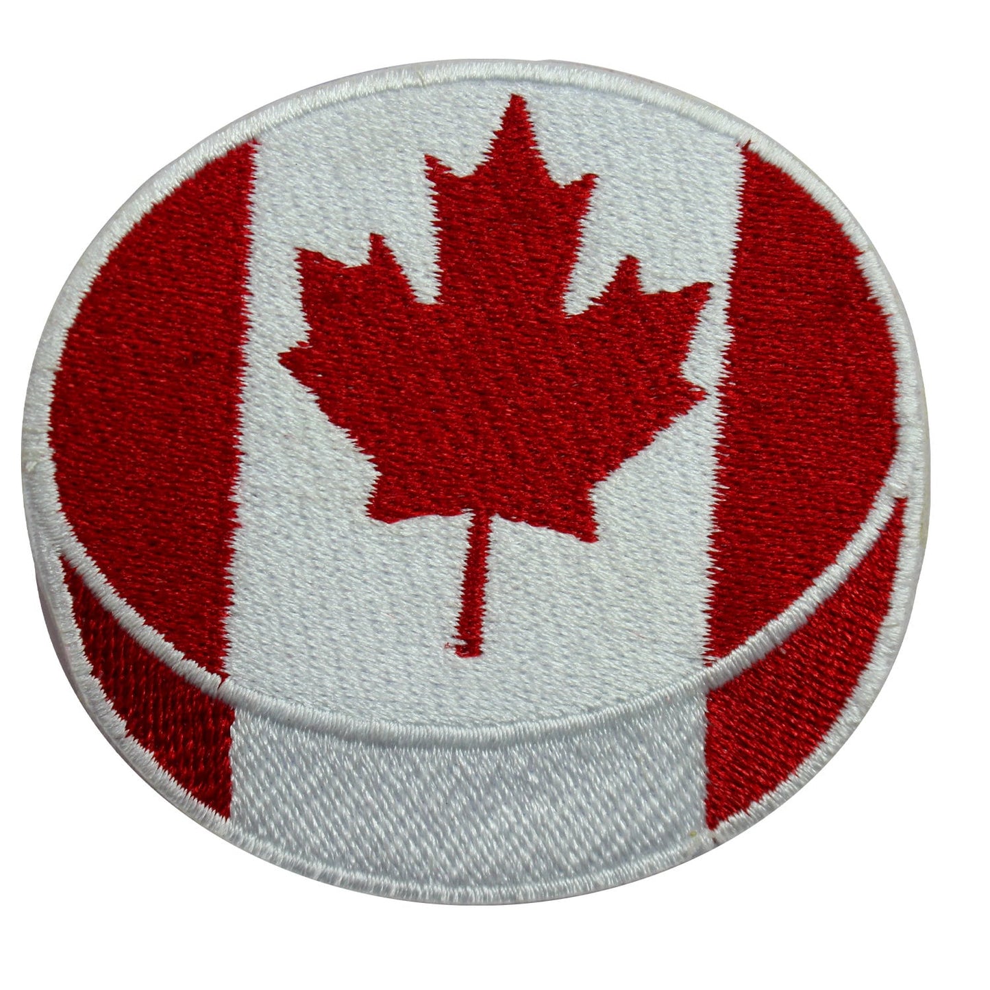 Hockey patch, Hockey puck, Canadian flag patch, Cool Patch Embroidered Iron on Sew on Patch Badge For Clothes etc. 7x6.5cm
